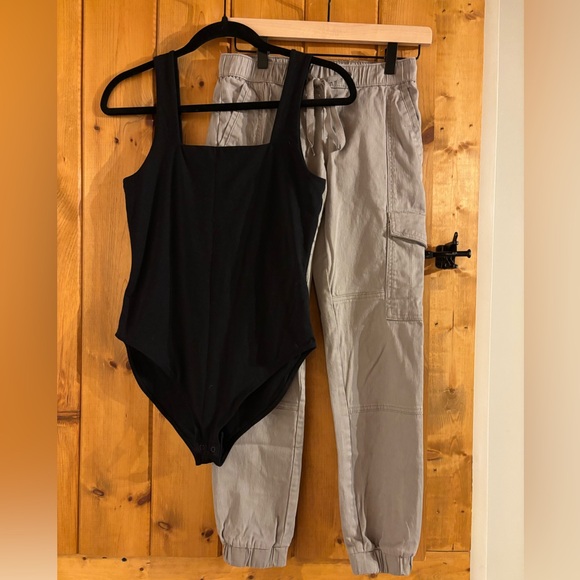 Rewash Khaki Gray Drawstring cargo Pants - Picture 3 of 9